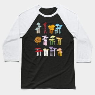 Colorful Mushrooms Baseball T-Shirt